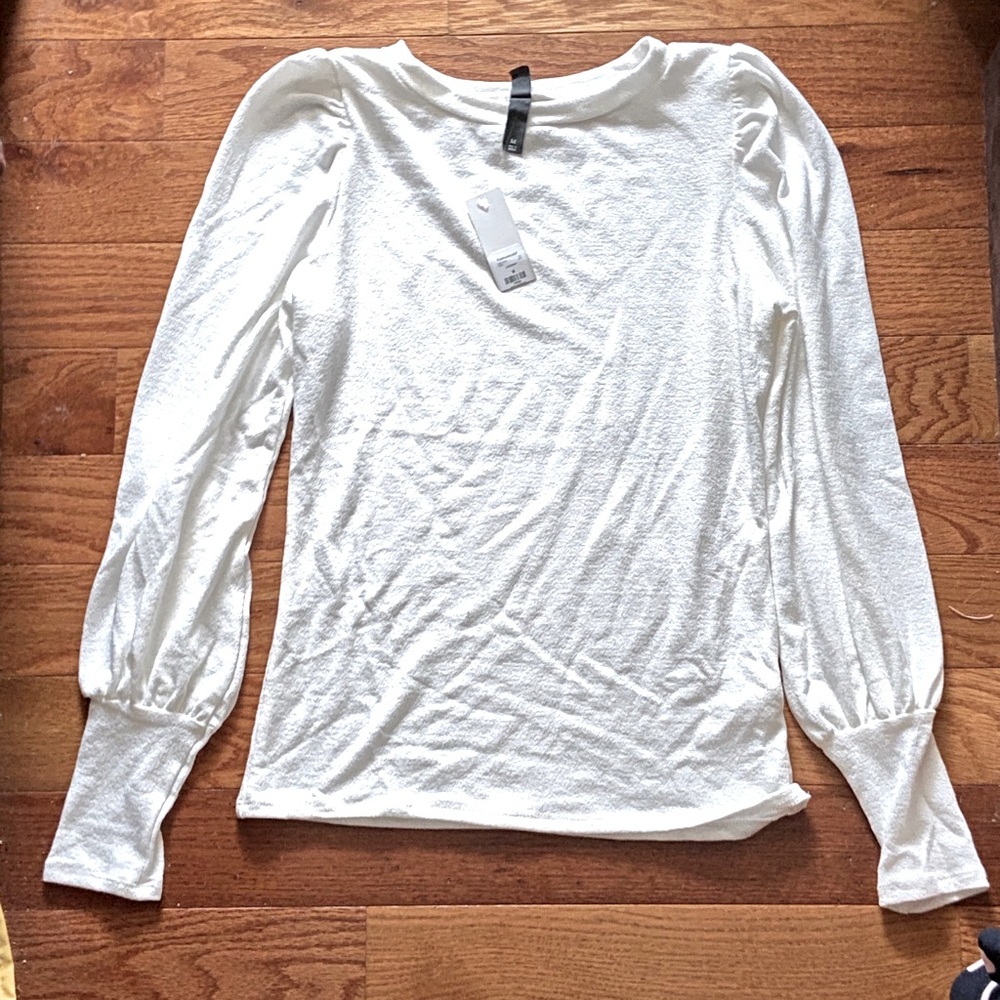 White Blouse with Pull Sleeves
